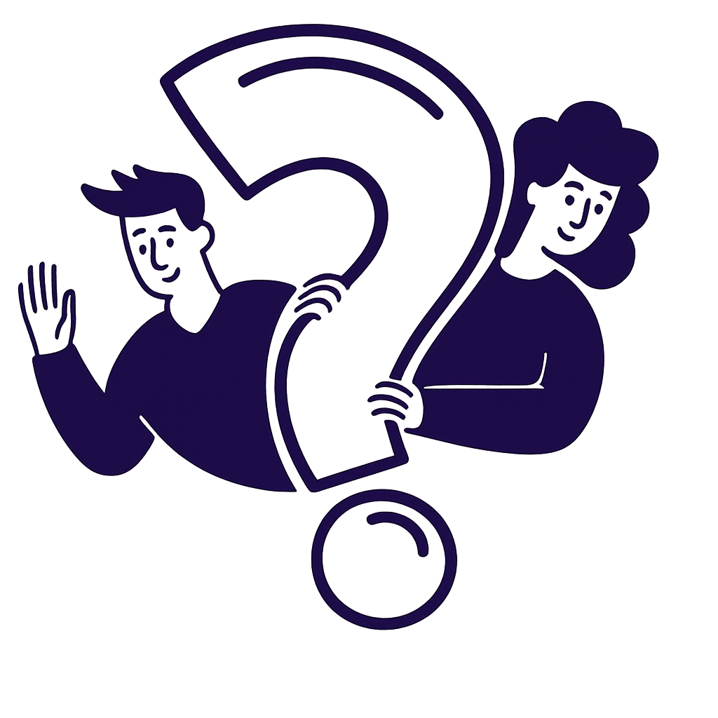 Ilustración de interrogante decorativa