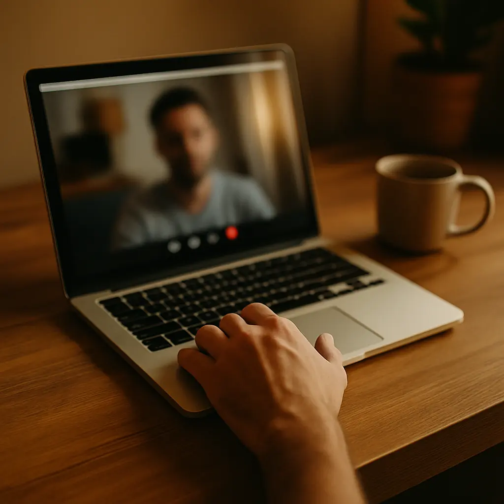 Psicóloga online en videollamada, acompañamiento profesional y cercano
